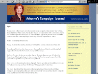 Blog www.votearianna.com. Click to enlarge. Arianna Huffington.