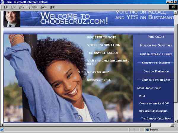 Homepage www.choosecruz.com.