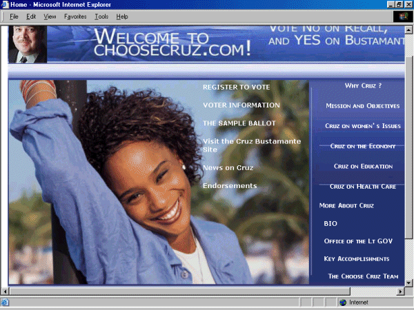 Homepage www.choosecruz.com.