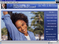 Homepage www.choosecruz.com. Click to enlarge. Cruz Bustamante.