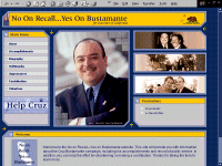 Old homepage www.noonrecallyesonbustamante.com. Cruz Bustamante.