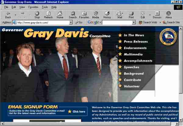 Homepage www.gray-davis.com.